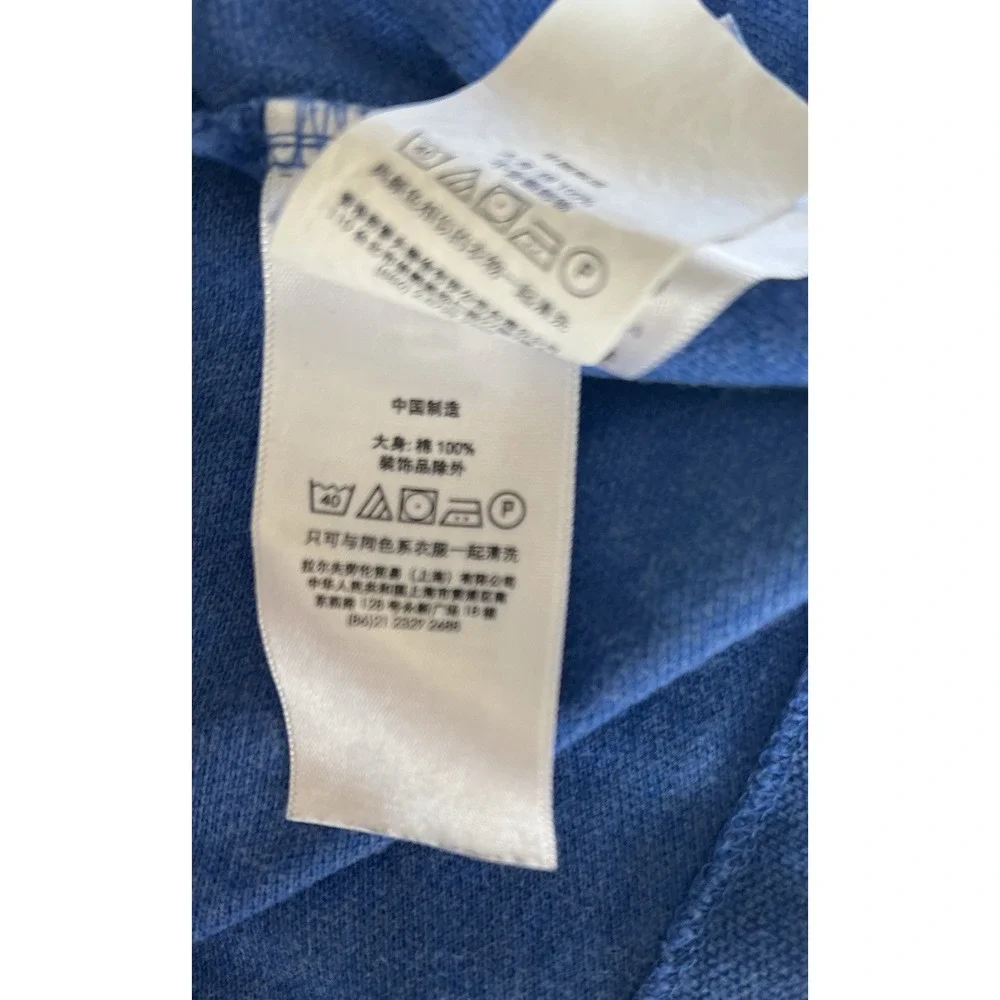 Polo Ralph Lauren XXL‎ Classic Fit Blue Shirt Orange Polo Player Embroidery
